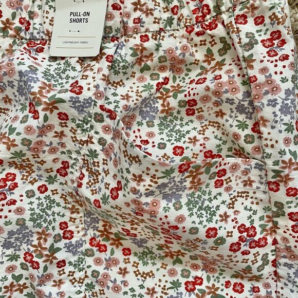 Levi Strauss Ivory Floral Elastic Waist Pull On Shorts With Pockets Sz 3XL - Picture 5 of 11